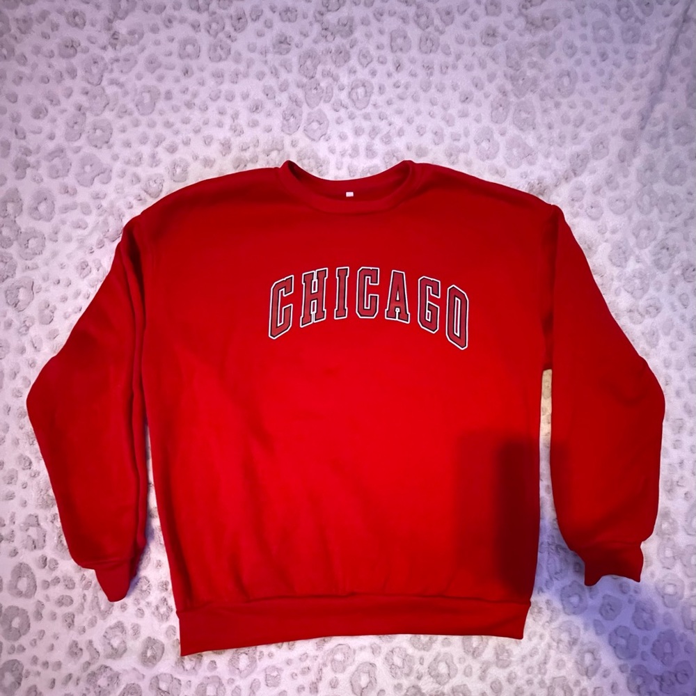 Red, crewneck, SHEIN